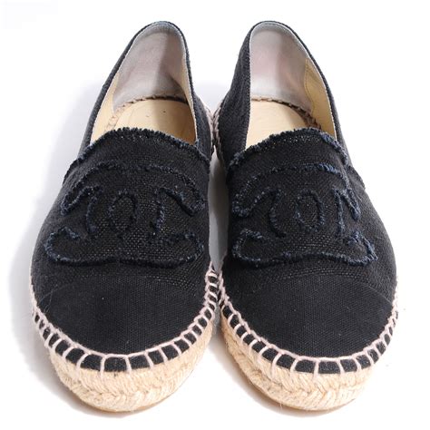 chanel slip ons black|chanel espadrilles for cheap.